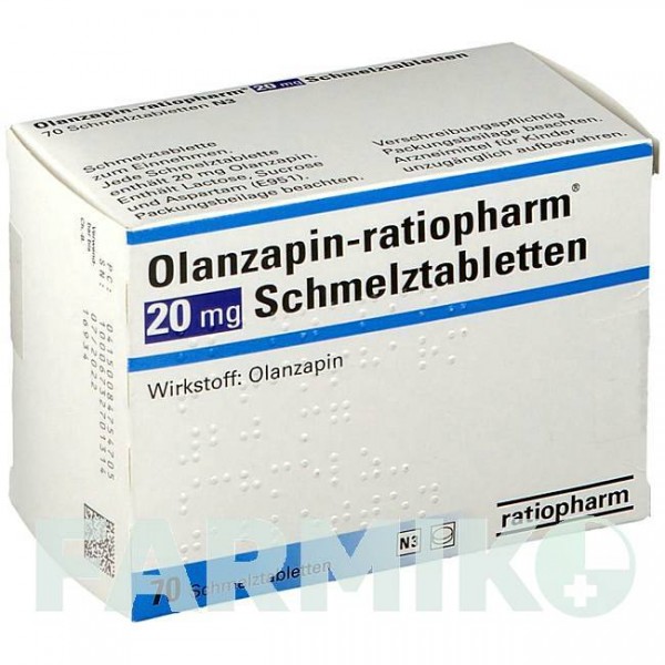 ОЛАНЗАПИН (OLANZAPIN) 20 мг таблетки 70 шт - Оланзапин RATIOPHARM
