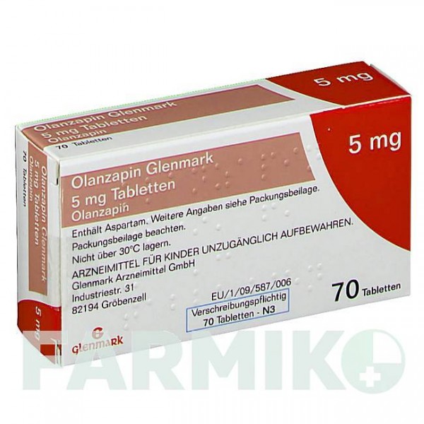 ОЛАНЗАПІН (OLANZAPIN) 5 мг таблетки 70 шт - Оланзапін GLENMARK