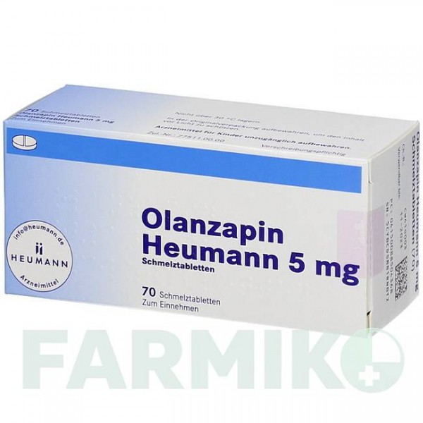 ОЛАНЗАПІН (OLANZAPIN) 5 мг таблетки 70 шт - Оланзапін HEUMANN PHARMA