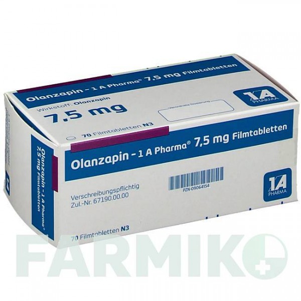 ОЛАНЗАПИН (OLANZAPIN) 7,5 мг таблетки 70 шт - Оланзапин 1 A PHARMA