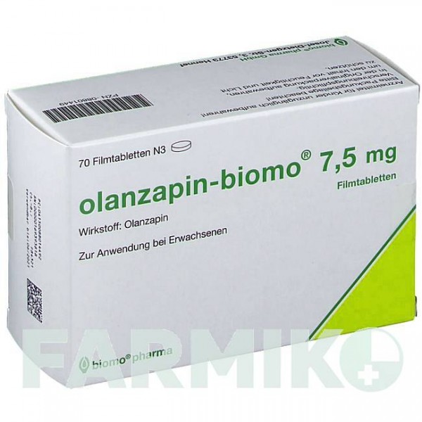ОЛАНЗАПІН (OLANZAPIN) 7,5 мг таблетки 70 шт - Оланзапін BIOMO PHARMA