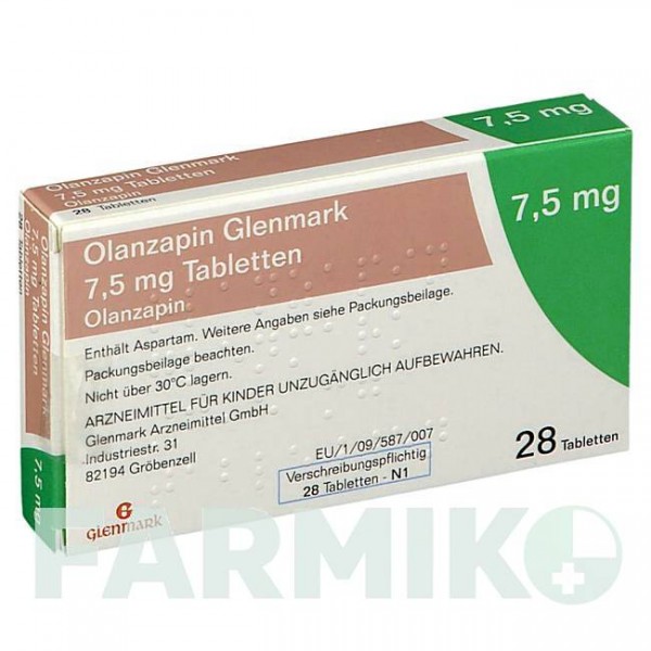 ОЛАНЗАПИН (OLANZAPIN) 7,5 мг таблетки 28 шт - Оланзапин GLENMARK