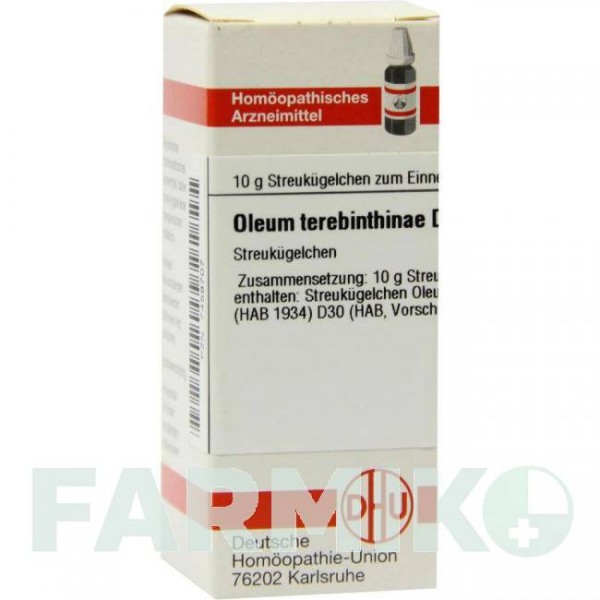 ОЛЕУМ ТЕРЕБИНТИНА (OLEUM TEREBINTHINAE) D 30 глобули 10 г - Гомеопатия DHU