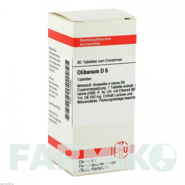 ОЛИБАНУМ (OLIBANUM) D 6 таблетки 80 шт - Гомеопатия DHU