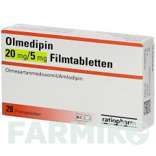 ОЛМЕДИПИН (OLMEDIPIN) 20 мг/5 мг таблетки 28 шт - Олмесартан, Амлодипин RATIOPHARM
