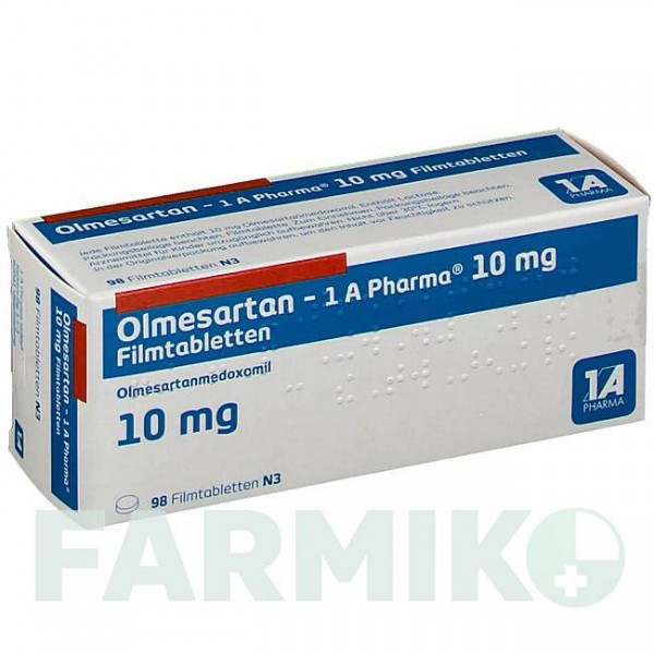 ОЛМЕСАРТАН (OLMESARTAN) 10 мг таблетки 98 шт - Олмесартан 1 A PHARMA