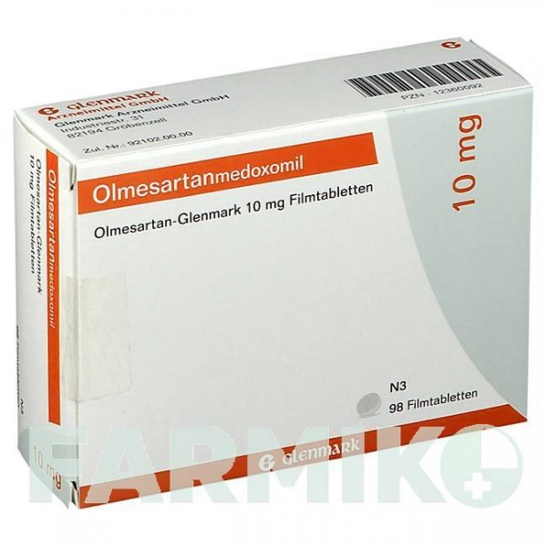 ОЛМЕСАРТАН (OLMESARTAN) 10 мг таблетки 98 шт - Олмесартан GLENMARK