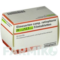 ОЛМЕСАРТАН (OLMESARTAN) 20/12,5 мг таблетки 56 шт - Олмесартан, Гідрохлоротіазид RATIOPHARM