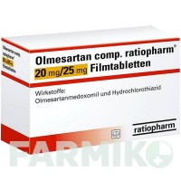 ОЛМЕСАРТАН (OLMESARTAN) 20/25 мг таблетки 98 шт - Олмесартан, Гидрохлоротиазид RATIOPHARM