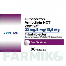 ОЛМЕСАРТАН (OLMESARTAN) 20/5/12,5 мг таблетки 98 шт - Олмесартан, Амлодипін, Гідрохлоротіазид ZENTIVA