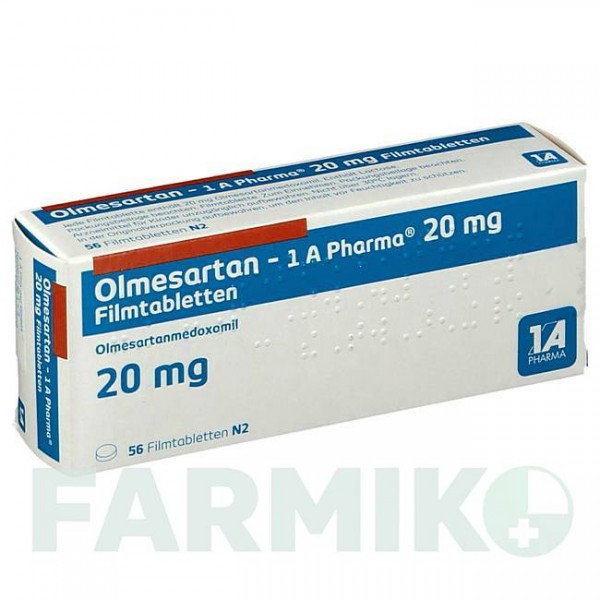ОЛМЕСАРТАН (OLMESARTAN) 20 мг таблетки 56 шт - Олмесартан 1 A PHARMA