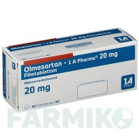 ОЛМЕСАРТАН (OLMESARTAN) 20 мг таблетки 98 шт - Олмесартан 1 A PHARMA