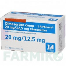 ОЛМЕСАРТАН (OLMESARTAN) 20 мг/12,5 мг таблетки 98 шт - Олмесартан, Гідрохлоротіазид 1 A PHARMA