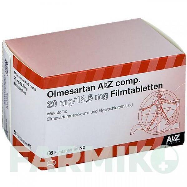 ОЛМЕСАРТАН (OLMESARTAN) 20 мг/12,5 мг таблетки 56 шт - Олмесартан, Гидрохлоротиазид ABZ PHARMA
