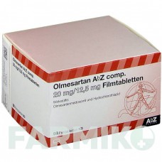 ОЛМЕСАРТАН (OLMESARTAN) 20 мг/12,5 мг таблетки 98 шт - Олмесартан, Гідрохлоротіазид ABZ PHARMA