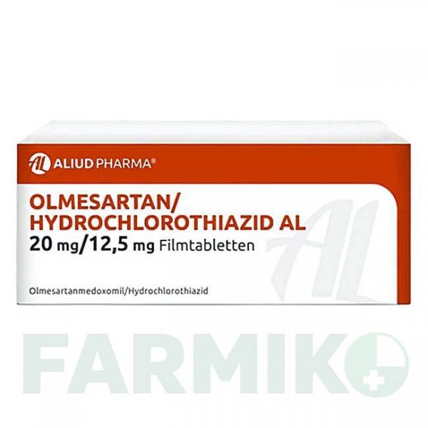 ОЛМЕСАРТАН (OLMESARTAN) 20 мг/12,5 мг таблетки 28 шт - Олмесартан, Гідрохлоротіазид ALIUD PHARMA
