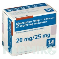 ОЛМЕСАРТАН (OLMESARTAN) 20 мг/25 мг таблетки 98 шт - Олмесартан, Гідрохлоротіазид 1 A PHARMA