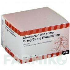 ОЛМЕСАРТАН (OLMESARTAN) 20 мг/25 мг таблетки 98 шт - Олмесартан, Гідрохлоротіазид ABZ PHARMA
