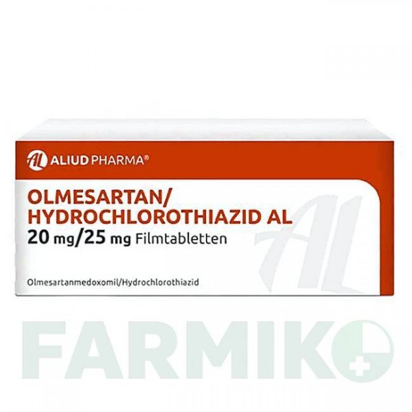 ОЛМЕСАРТАН (OLMESARTAN) 20 мг/25 мг таблетки 28 шт - Олмесартан, Гідрохлоротіазид ALIUD PHARMA