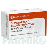 ОЛМЕСАРТАН (OLMESARTAN) 20 мг/5 мг/12,5 мг таблетки 98 шт - Олмесартан, Амлодипін, Гідрохлоротіазид ALIUD PHARMA