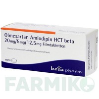 ОЛМЕСАРТАН (OLMESARTAN) 20 мг/5 мг/12,5 мг таблетки 98 шт - Олмесартан, Амлодипин, Гидрохлоротиазид BETAPHARM