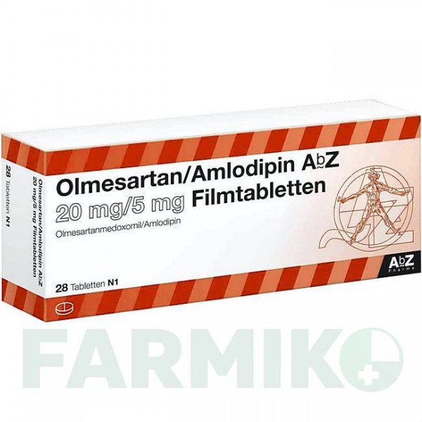 ОЛМЕСАРТАН (OLMESARTAN) 20 мг/5 мг таблетки 28 шт - Олмесартан, Амлодипін ABZ PHARMA