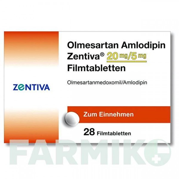 ОЛМЕСАРТАН (OLMESARTAN) 20 мг/5 мг таблетки 28 шт - Олмесартан, Амлодипин ZENTIVA