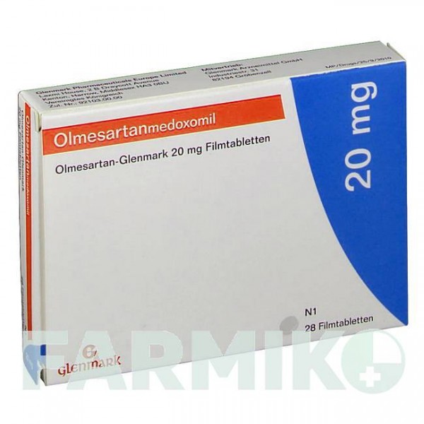 ОЛМЕСАРТАН (OLMESARTAN) 20 мг таблетки 28 шт - Олмесартан GLENMARK