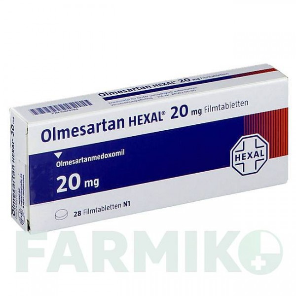 ОЛМЕСАРТАН (OLMESARTAN) 20 мг таблетки 28 шт - Олмесартан HEXAL