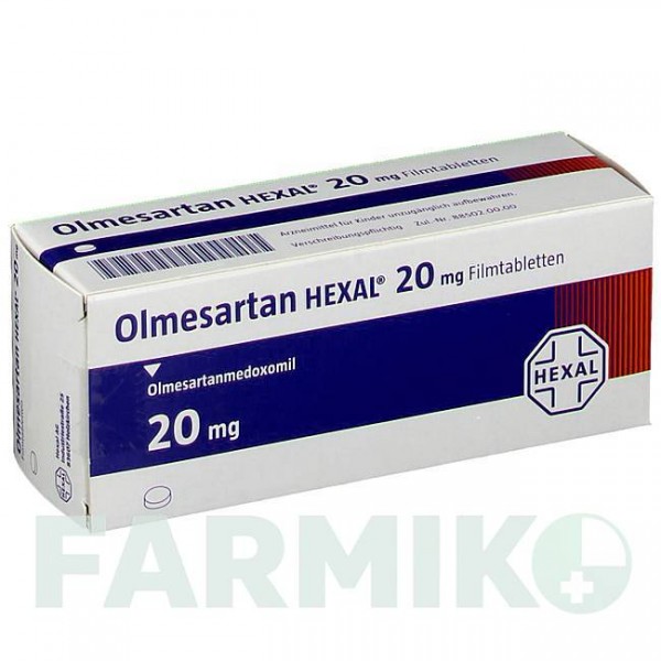 ОЛМЕСАРТАН (OLMESARTAN) 20 мг таблетки 56 шт - Олмесартан HEXAL