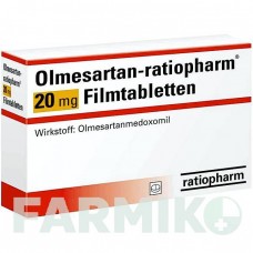 ОЛМЕСАРТАН (OLMESARTAN) 20 мг таблетки 98 шт - Олмесартан RATIOPHARM