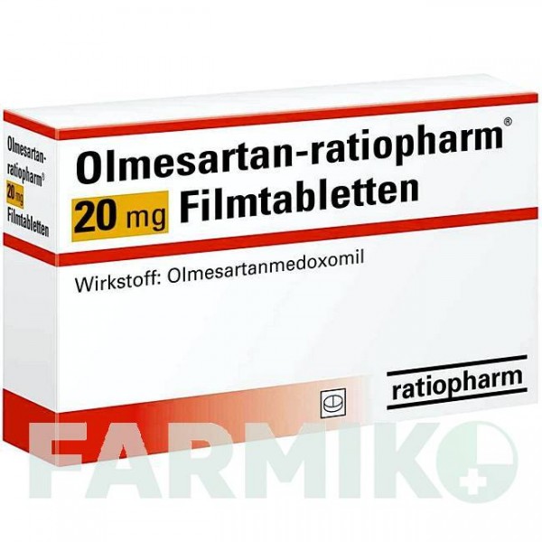 ОЛМЕСАРТАН (OLMESARTAN) 20 мг таблетки 98 шт - Олмесартан RATIOPHARM