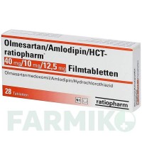 ОЛМЕСАРТАН (OLMESARTAN) 40/10/12,5 мг таблетки 28 шт - Олмесартан, Амлодипін, Гідрохлоротіазид RATIOPHARM