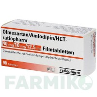 ОЛМЕСАРТАН (OLMESARTAN) 40/10/12,5 мг таблетки 98 шт - Олмесартан, Амлодипін, Гідрохлоротіазид RATIOPHARM