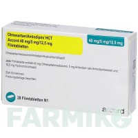 ОЛМЕСАРТАН (OLMESARTAN) 40/5/12,5 мг таблетки 28 шт - Олмесартан, Амлодипин, Гидрохлоротиазид ACCORD HEALTHCARE