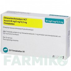 ОЛМЕСАРТАН (OLMESARTAN) 40/5/12,5 мг таблетки 28 шт - Олмесартан, Амлодипин, Гидрохлоротиазид ACCORD HEALTHCARE