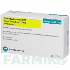 ОЛМЕСАРТАН (OLMESARTAN) 40/5/12,5 мг таблетки 56 шт - Олмесартан, Амлодипин, Гидрохлоротиазид ACCORD HEALTHCARE