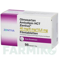 ОЛМЕСАРТАН (OLMESARTAN) 40/5/12,5 мг таблетки 98 шт - Олмесартан, Амлодипін, Гідрохлоротіазид ZENTIVA
