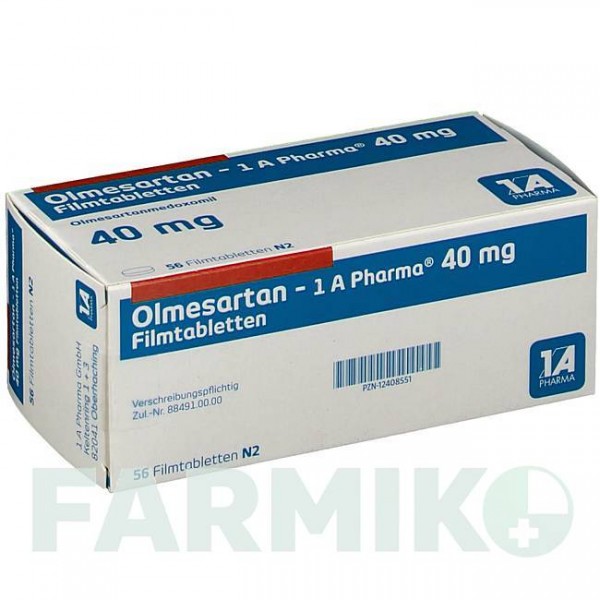 ОЛМЕСАРТАН (OLMESARTAN) 40 мг таблетки 56 шт - Олмесартан 1 A PHARMA