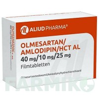 ОЛМЕСАРТАН (OLMESARTAN) 40 мг/10 мг/25 мг таблетки 28 шт - Олмесартан, Амлодипин, Гидрохлоротиазид ALIUD PHARMA