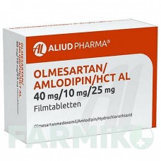 ОЛМЕСАРТАН (OLMESARTAN) 40 мг/10 мг/25 мг таблетки 28 шт - Олмесартан, Амлодипин, Гидрохлоротиазид ALIUD PHARMA