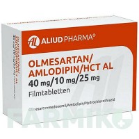 ОЛМЕСАРТАН (OLMESARTAN) 40 мг/10 мг/25 мг таблетки 98 шт - Олмесартан, Амлодипін, Гідрохлоротіазид ALIUD PHARMA