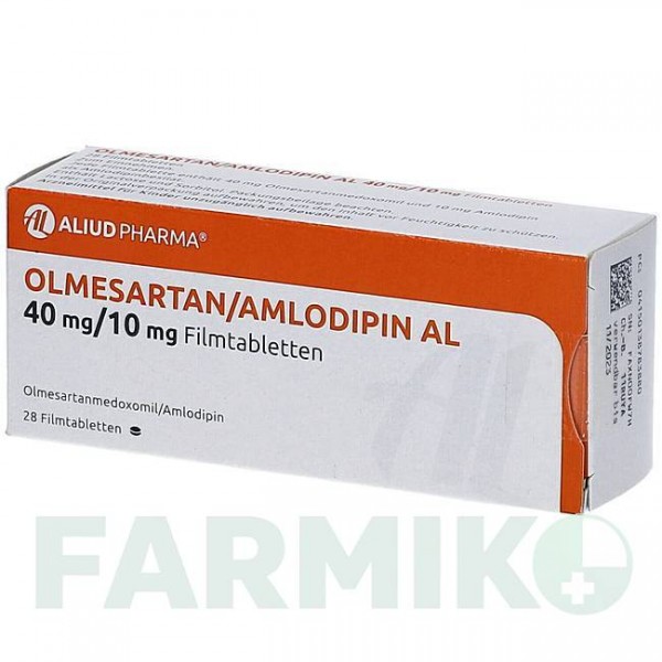ОЛМЕСАРТАН (OLMESARTAN) 40 мг/10 мг таблетки 28 шт - Олмесартан, Амлодипин ALIUD PHARMA