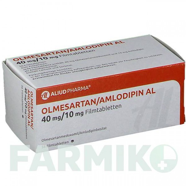 ОЛМЕСАРТАН (OLMESARTAN) 40 мг/10 мг таблетки 56 шт - Олмесартан, Амлодипин ALIUD PHARMA