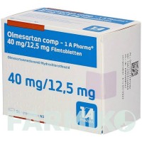 ОЛМЕСАРТАН (OLMESARTAN) 40 мг/12,5 мг таблетки 98 шт - Олмесартан, Гідрохлоротіазид 1 A PHARMA