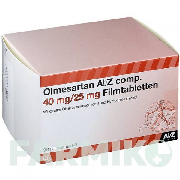 ОЛМЕСАРТАН (OLMESARTAN) 40 мг/25 мг таблетки 28 шт - Олмесартан, Гидрохлоротиазид ABZ PHARMA