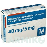 ОЛМЕСАРТАН (OLMESARTAN) 40 мг/5 мг таблетки 98 шт - Олмесартан, Амлодипин 1 A PHARMA