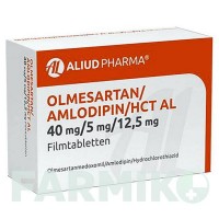 ОЛМЕСАРТАН (OLMESARTAN) 40 мг/5 мг/12,5 мг таблетки 98 шт - Олмесартан, Амлодипин, Гидрохлоротиазид ALIUD PHARMA