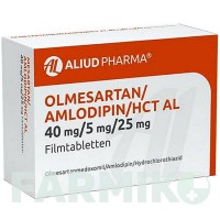 ОЛМЕСАРТАН (OLMESARTAN) 40 мг/5 мг/25 мг таблетки 98 шт - Олмесартан, Амлодипин, Гидрохлоротиазид ALIUD PHARMA
