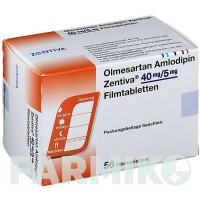 ОЛМЕСАРТАН (OLMESARTAN) 40 мг/5 мг таблетки 56 шт - Олмесартан, Амлодипін ZENTIVA
